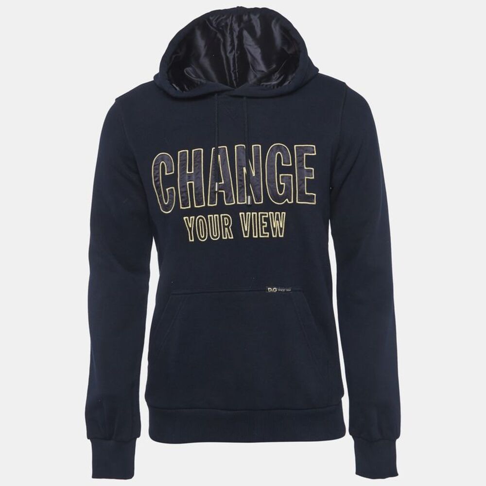 D&g Navy Blue Jersey "change Your View" Hoodie L